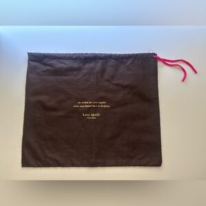 Kate Spade Chocolate Brown Dust Bag with Red Accent